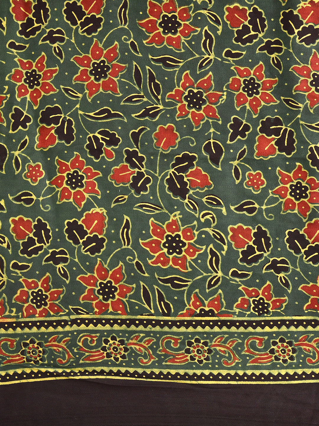 YAMUNA : AJRAKH GHARCHOLA SEMI GAJJI SILK SAREE
