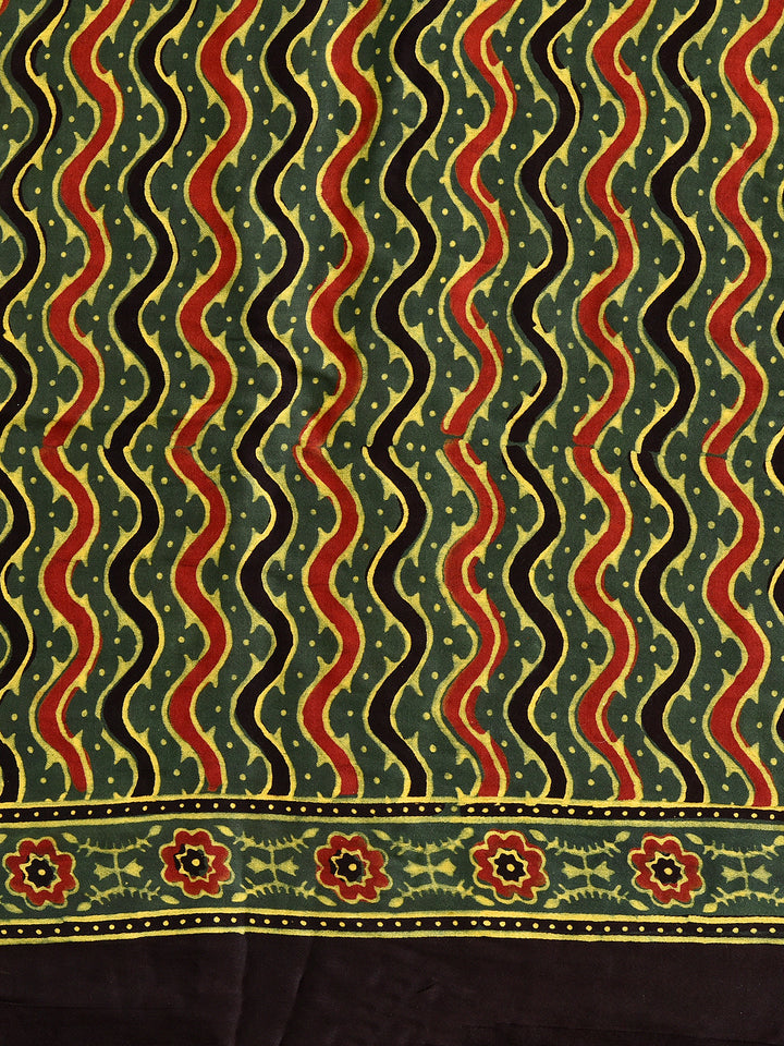 RUCHIR : AJRAKH GHARCHOLA SEMI GAJJI SILK SAREE