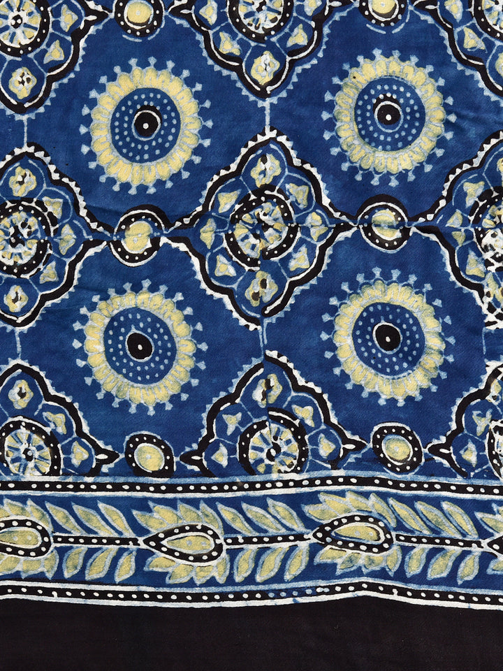 MAUSAM : AJRAKH GHARCHOLA SEMI GAJJI SILK SAREE