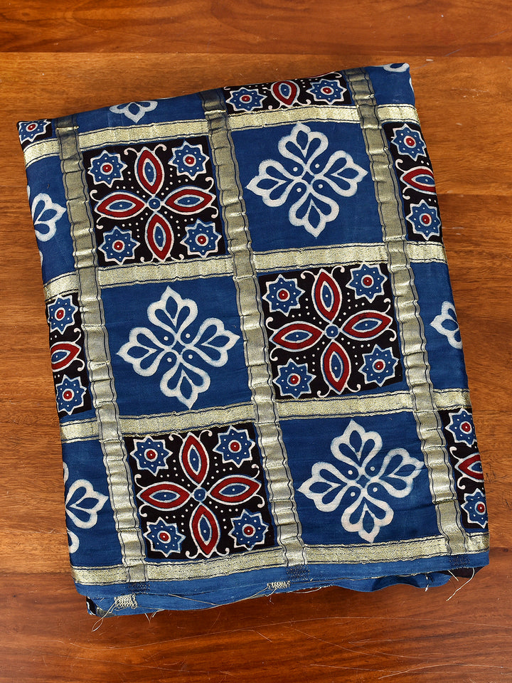DAKSHAINI : AJRAKH GHARCHOLA SEMI GAJJI SILK SAREE