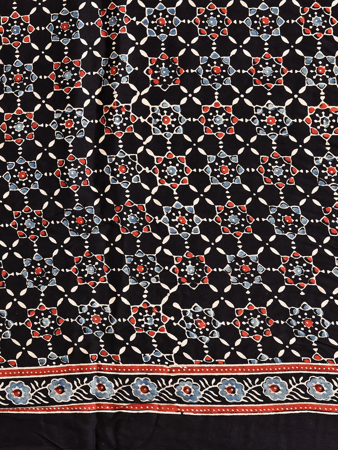 NIKUNJA : AJRAKH GHARCHOLA SEMI GAJJI SILK SAREE