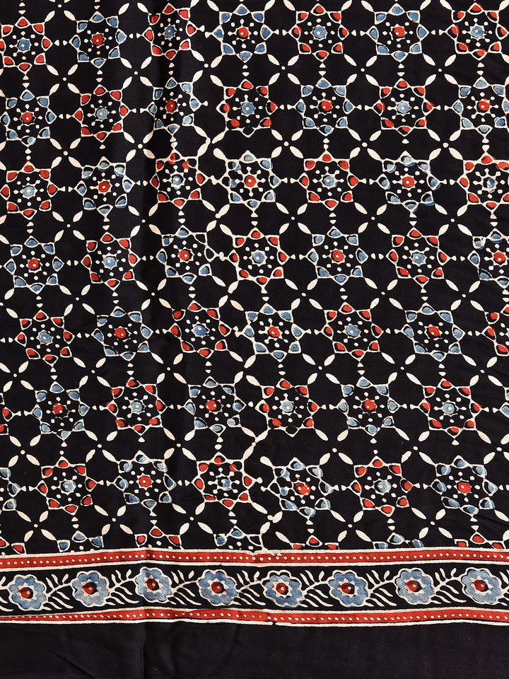 NIKUNJA : AJRAKH GHARCHOLA SEMI GAJJI SILK SAREE
