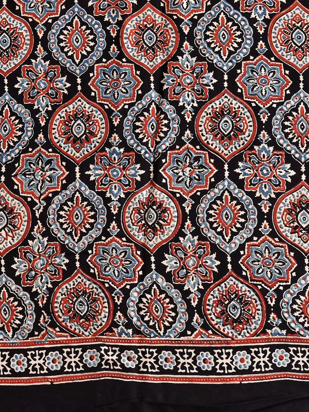 MAHEYA : AJRAKH GHARCHOLA SEMI GAJJI SILK SAREE