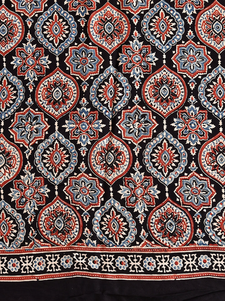 MAHEYA : AJRAKH GHARCHOLA SEMI GAJJI SILK SAREE