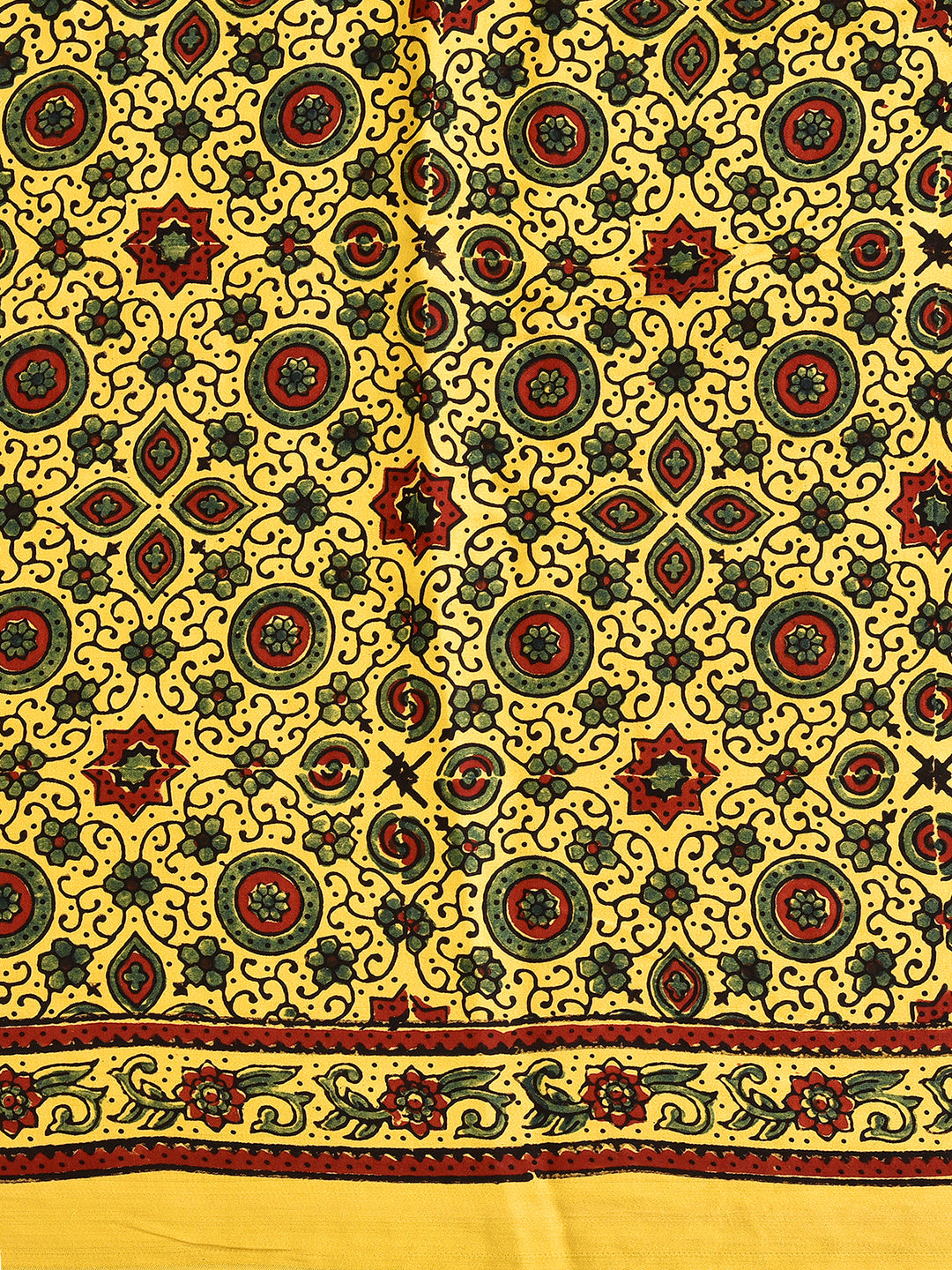 SHAJI : AJRAKH GHARCHOLA SEMI GAJJI SILK SAREE