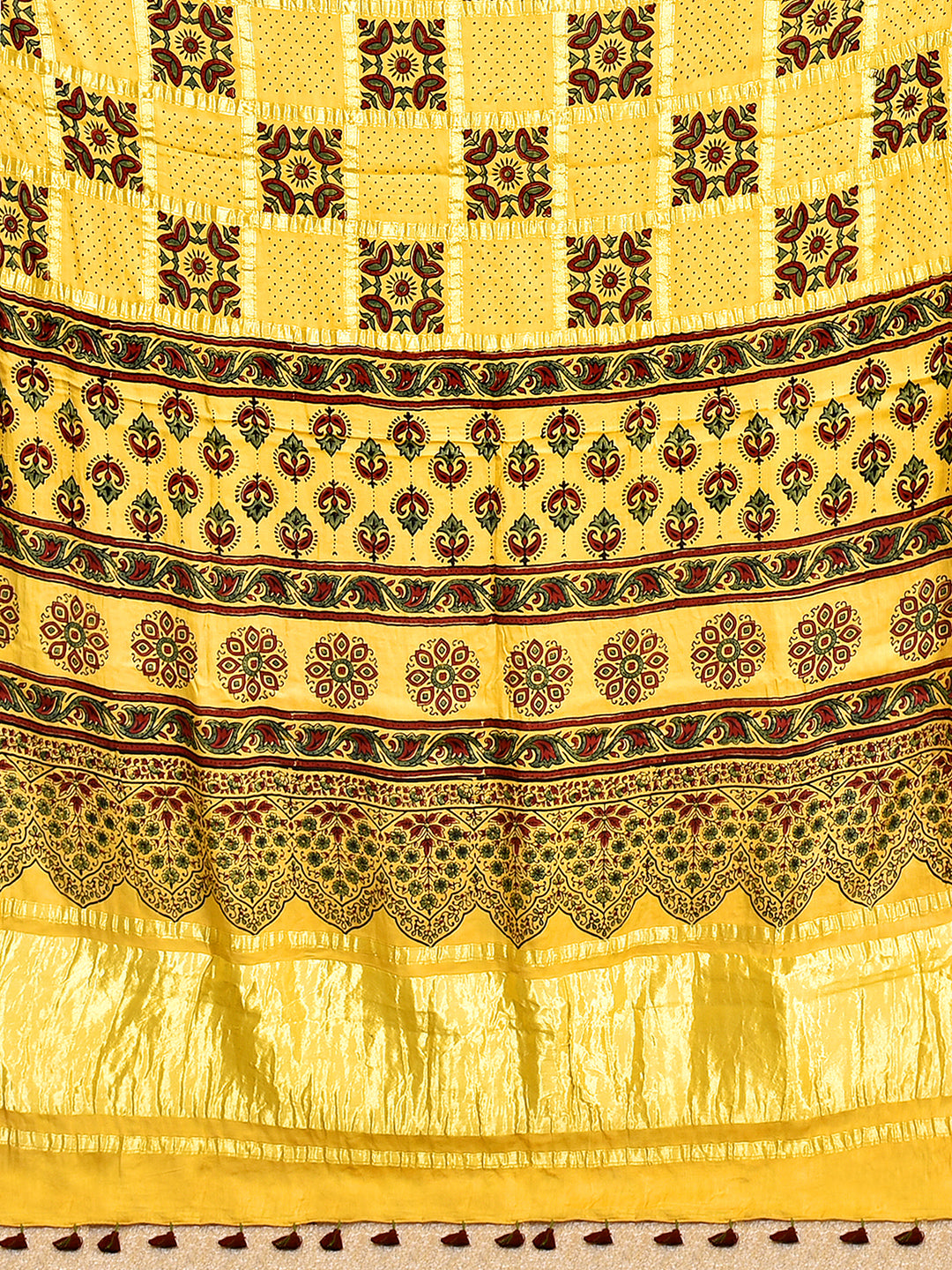 DHEERJA : AJRAKH GHARCHOLA SEMI GAJJI SILK SAREE