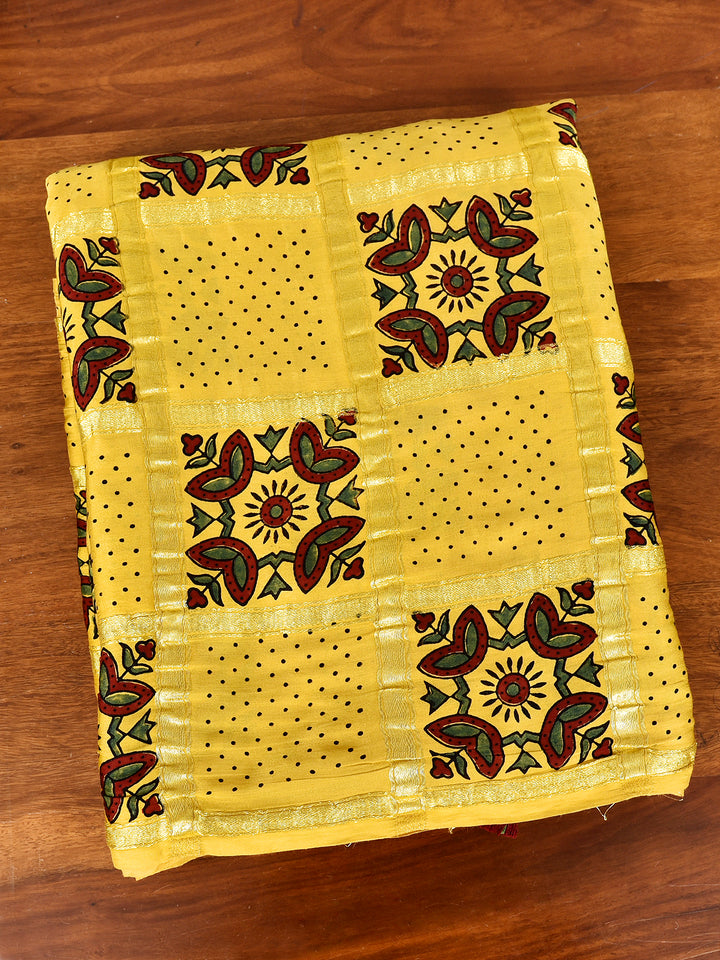 DHEERJA : AJRAKH GHARCHOLA SEMI GAJJI SILK SAREE