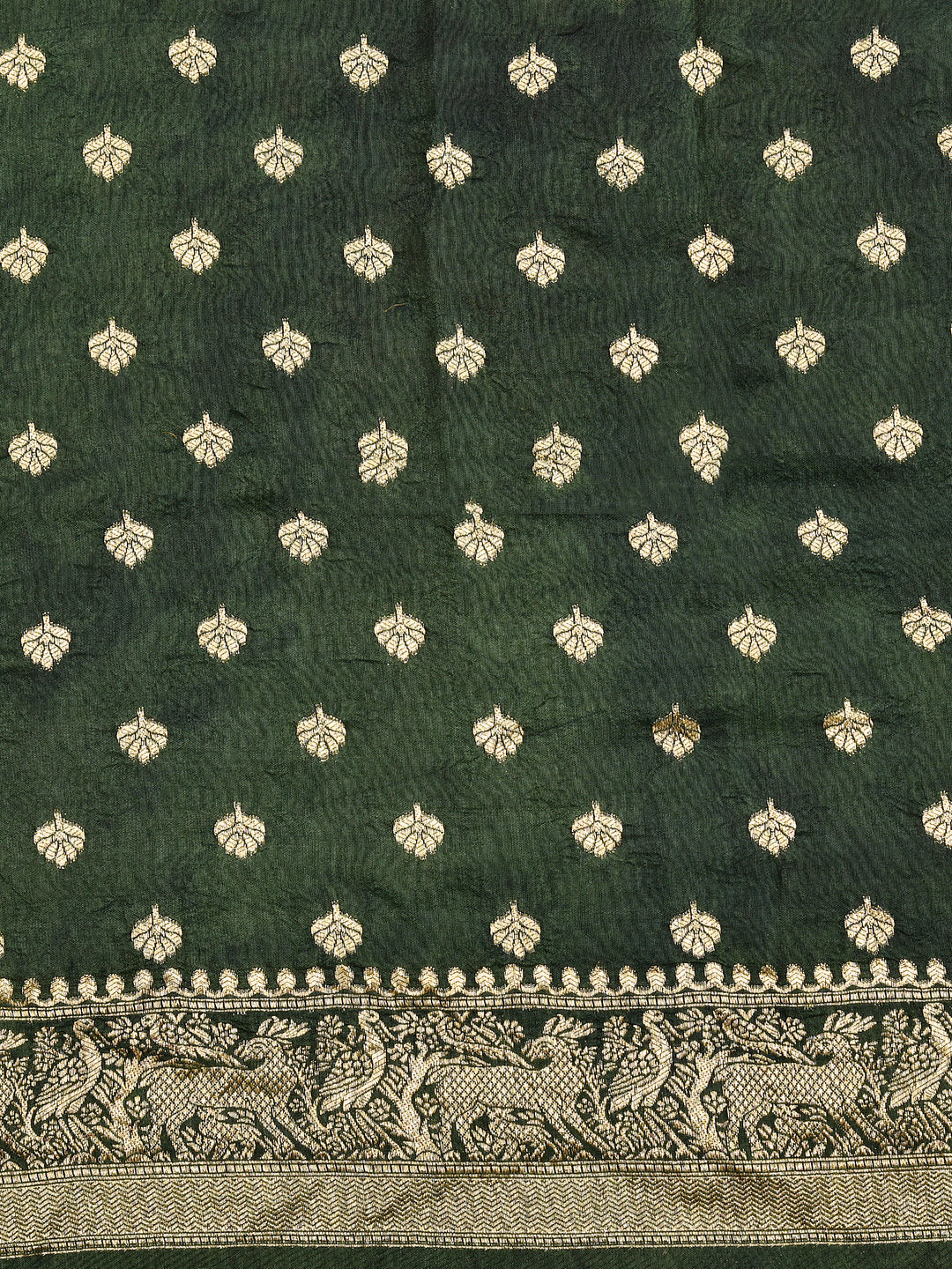 UTTARA  : AJRAKH DOLA SILK SAREE WITH NAKSHI ZARI PALLU