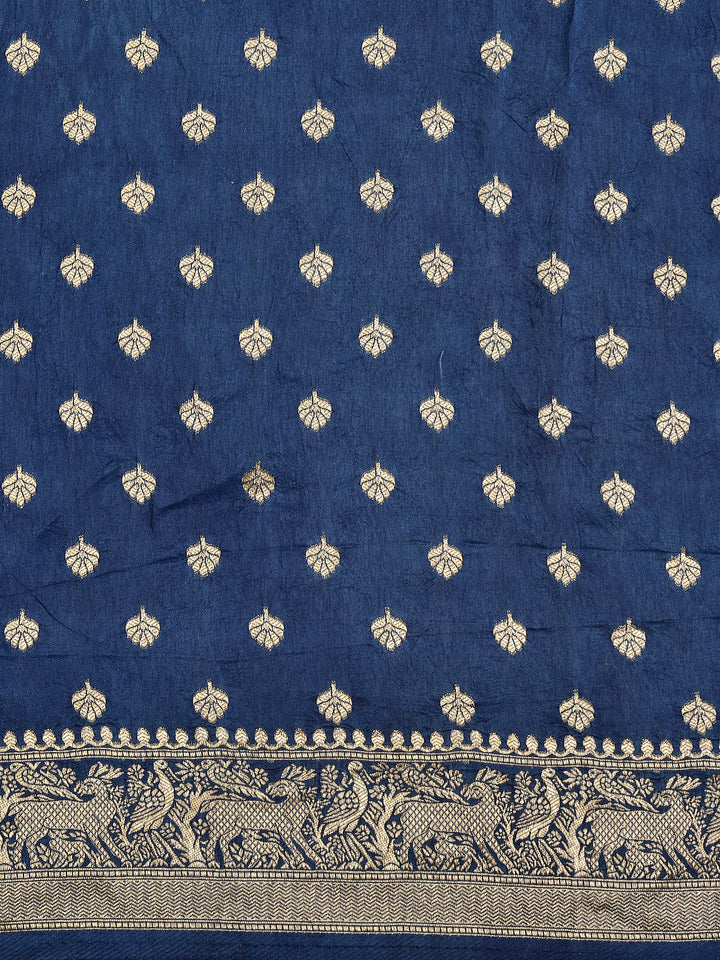 SUMAIDHA : AJRAKH DOLA SILK SAREE WITH NAKSHI ZARI PALLU