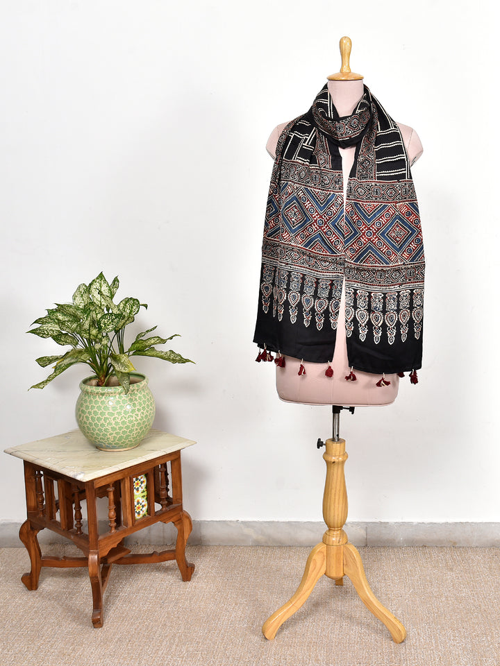 TUSHIKA : AJRAKH MODAL SILK STOLE