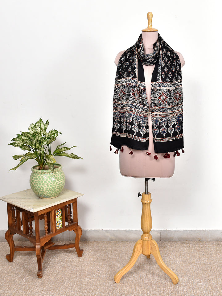 INDRIKA : AJRAKH MODAL SILK STOLE