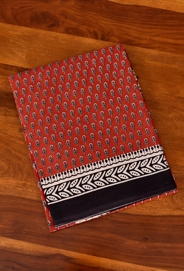 APSARA : COTTON BAGRU HANDBLOCK PRINTED SAREE