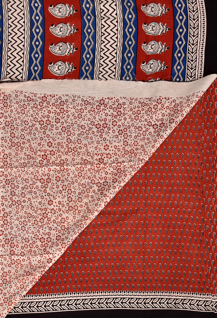 APSARA : COTTON BAGRU HANDBLOCK PRINTED SAREE