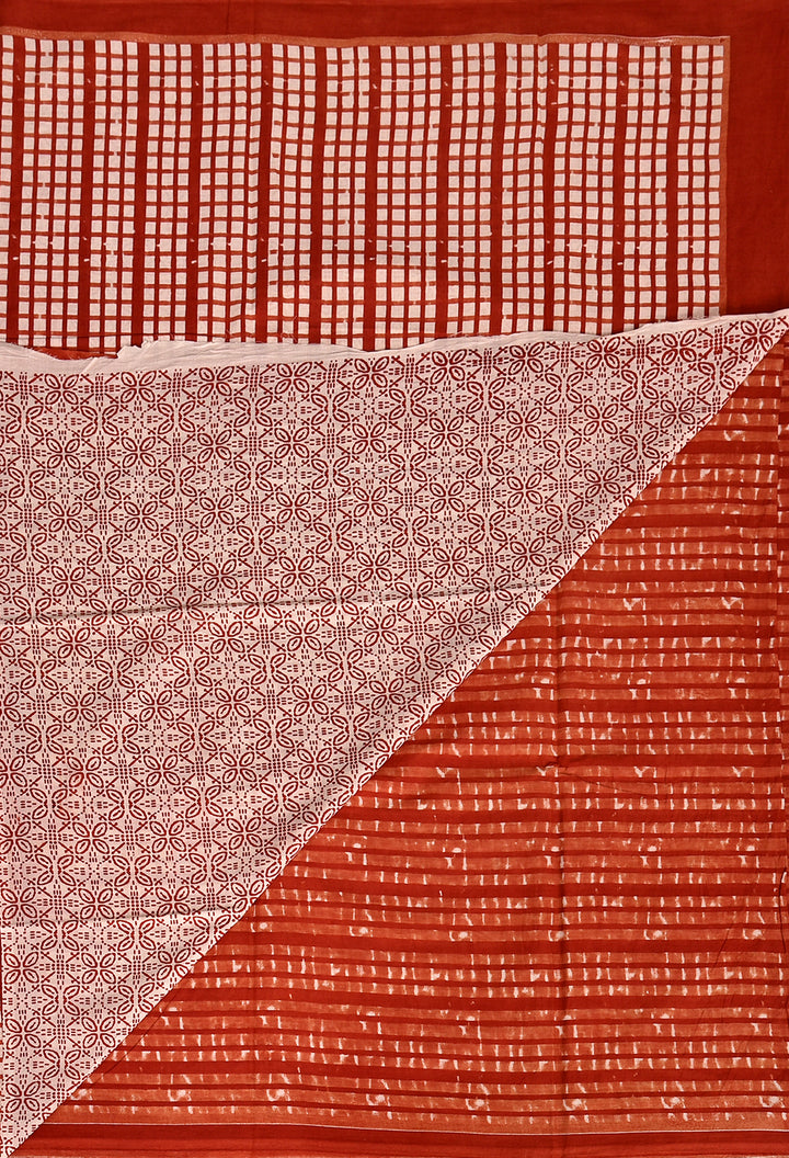 NIMYA : COTTON DABU HANDBLOCK PRINTED SAREE