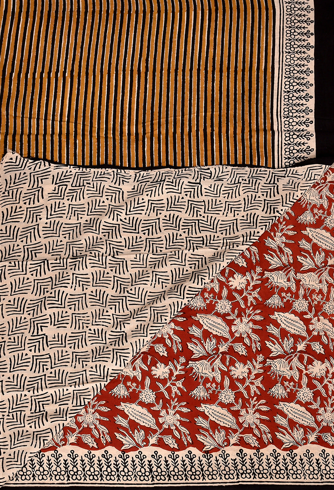 ROLI : COTTON BAGRU HANDBLOCK PRINTED SAREE