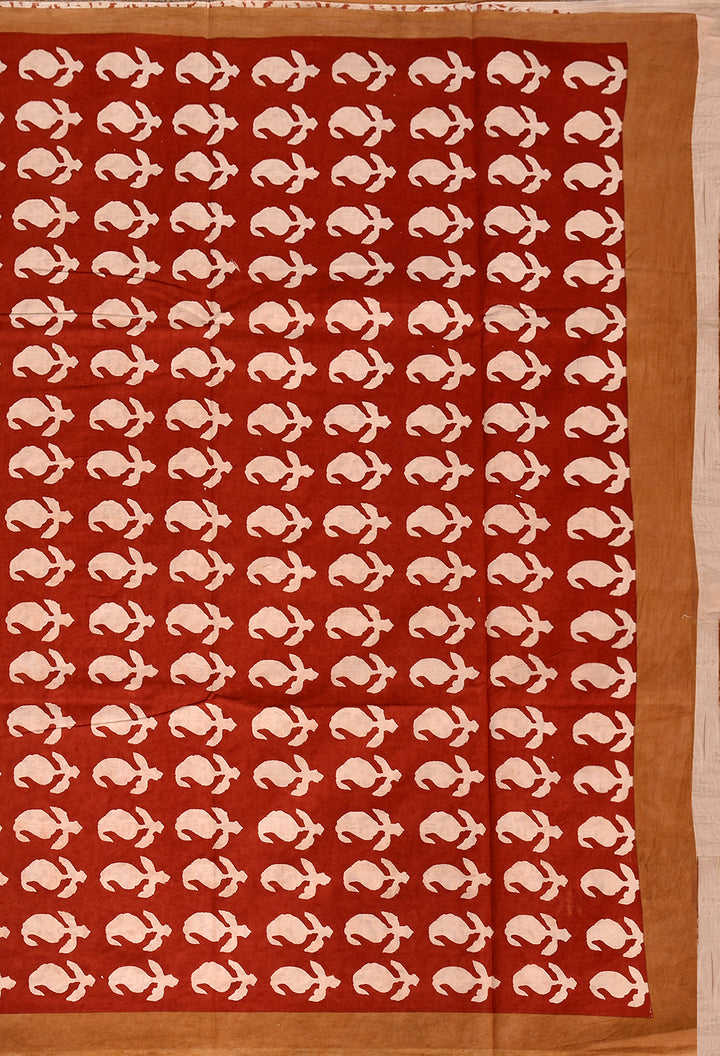 SUMAIRA : COTTON BAGRU HANDBLOCK PRINTED SAREE