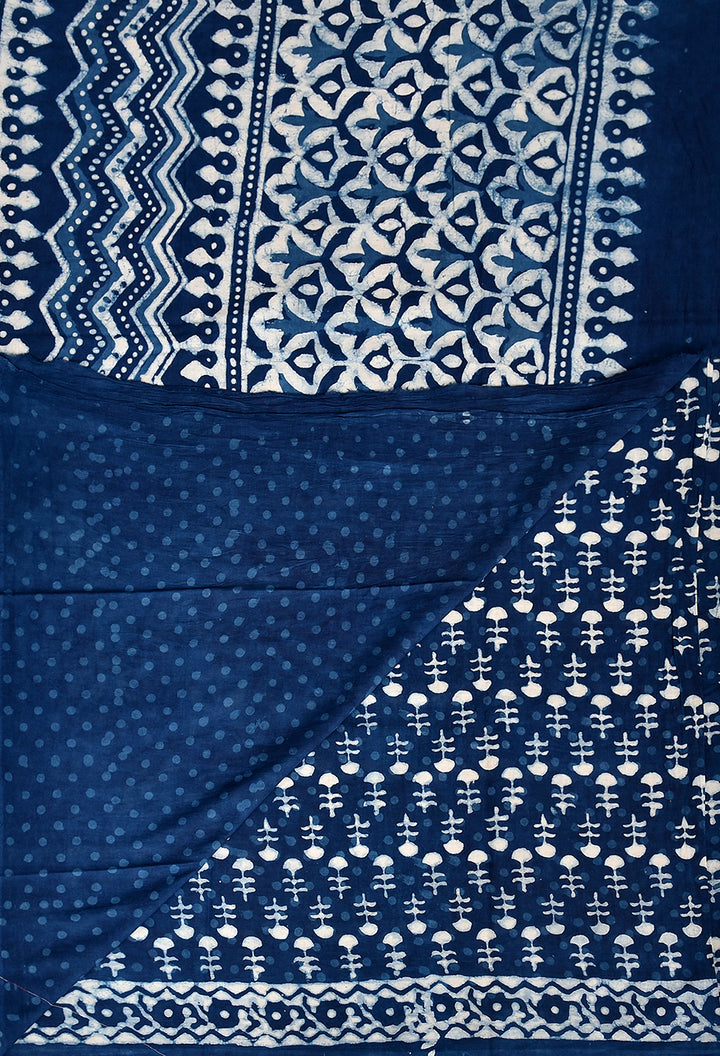 CHINMAYI : COTTON BAGRU HANDBLOCK PRINTED SAREE