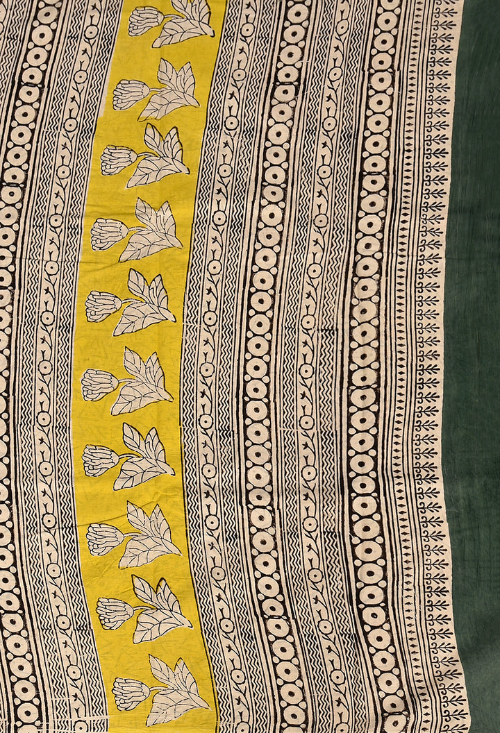 MURAL : COTTON BAGRU HANDBLOCK PRINTED SAREE
