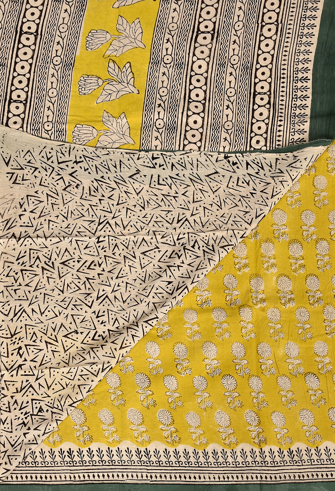 MURAL : COTTON BAGRU HANDBLOCK PRINTED SAREE
