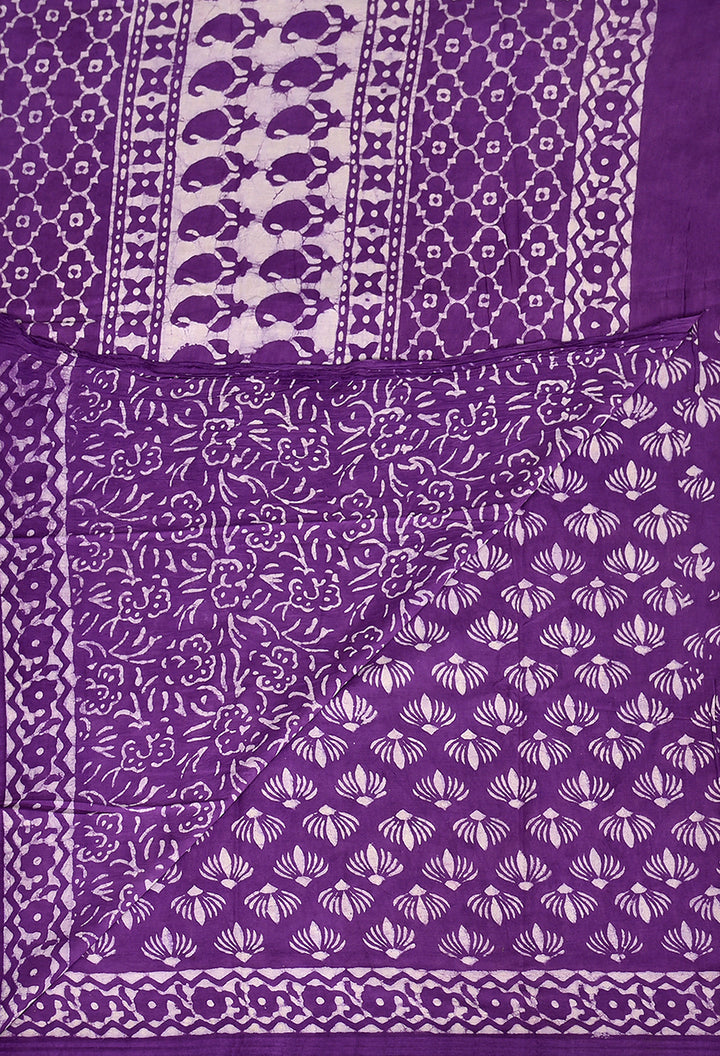 SHATABDI : COTTON DABU  HANDBLOCK PRINTED SAREE