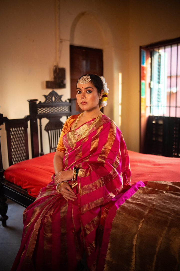 LUPINA : BANARASI TISSUE CHINIYA KATAN SILK SAREE